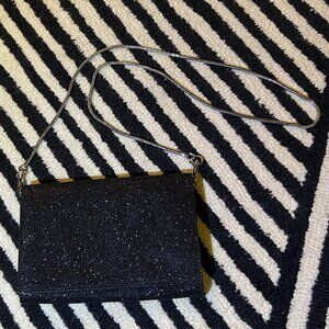 All Saints Black Glitter Evening Bag